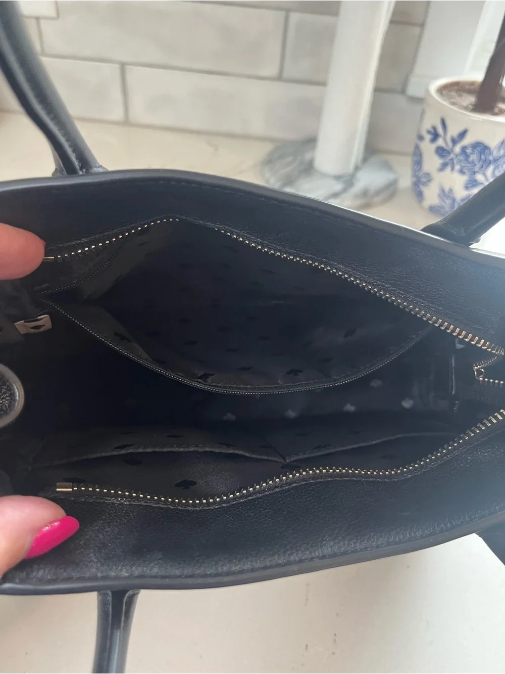 kate spade Black Leather Structured Satchel